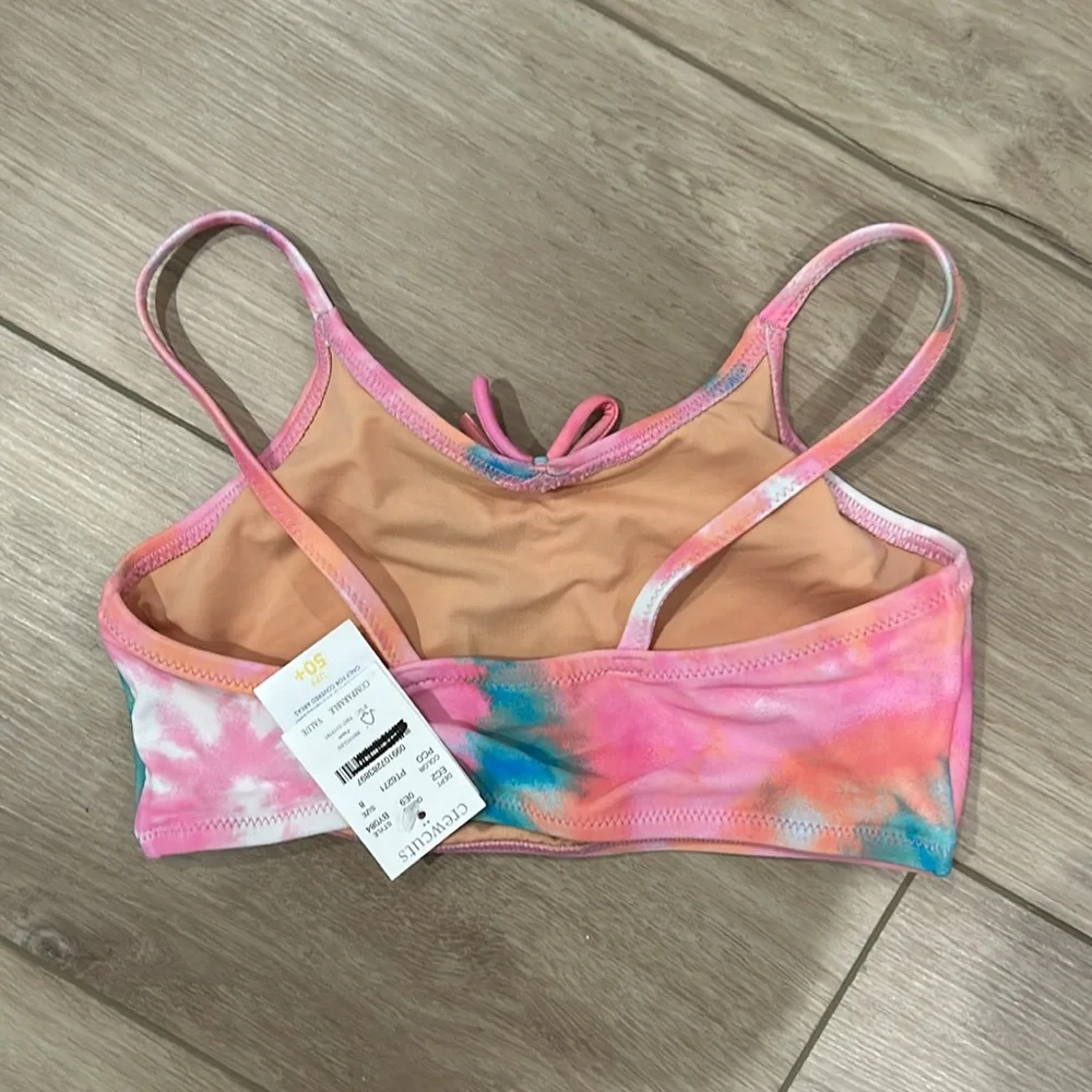 NWT J.Crew Crewcuts tie-dye bow bikini top